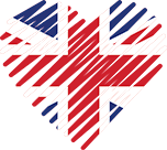 Logo of Danske-Dating-Sider - UK, Heart Shaped Image of UK flag.