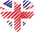 Logo of Danske-Dating-Sider UK, Heart Shaped Image of UK flag.